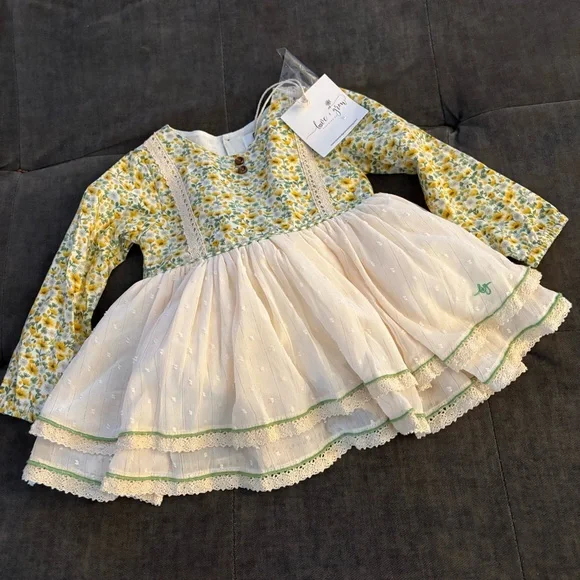 NEW Love And Grow Size 18M 18 Months Yellow Floral Fall Emery Dress Bloomers Set - Picture 2 of 9